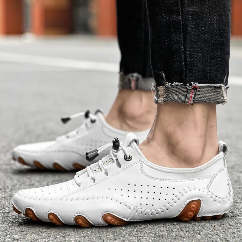 Men's Spring/Autumn Handmade Casual Hollow Out Driving Sneakers/Loafers | Plus Size