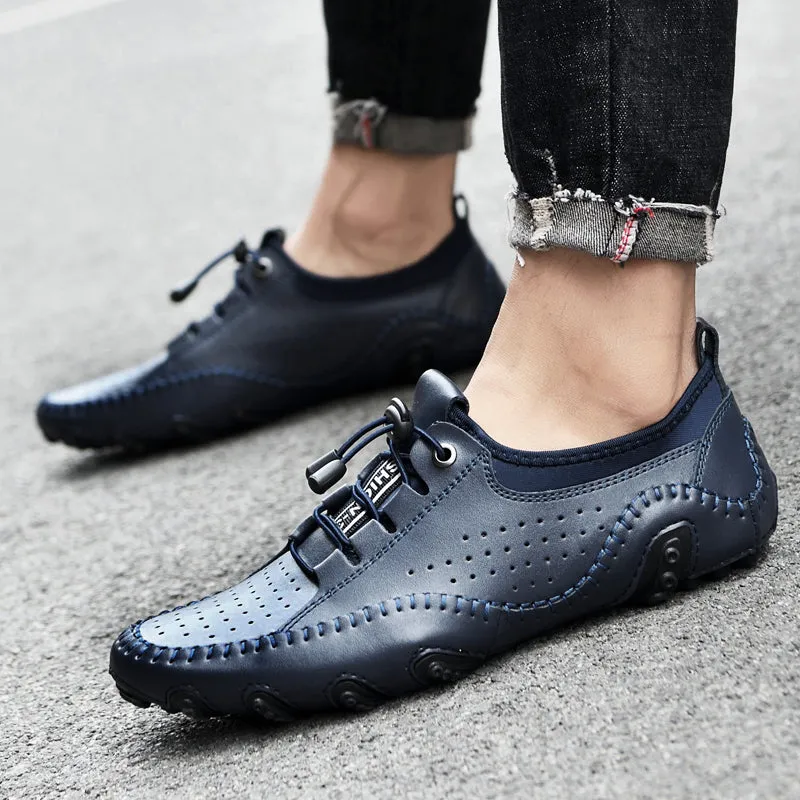 Men's Spring/Autumn Handmade Casual Hollow Out Driving Sneakers/Loafers | Plus Size