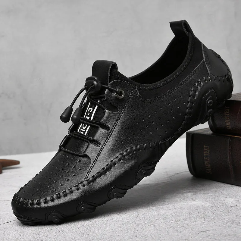 Men's Spring/Autumn Handmade Casual Hollow Out Driving Sneakers/Loafers | Plus Size