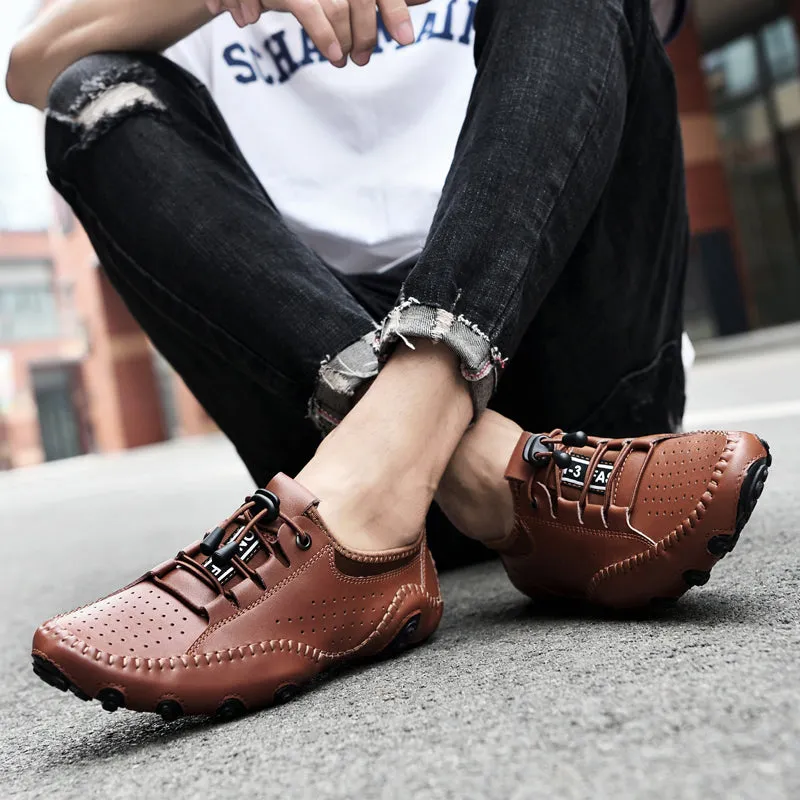Men's Spring/Autumn Handmade Casual Hollow Out Driving Sneakers/Loafers | Plus Size