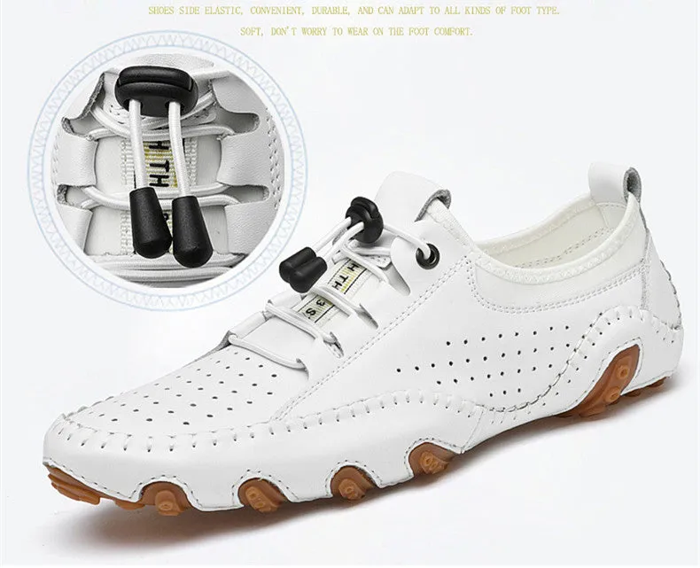 Men's Spring/Autumn Handmade Casual Hollow Out Driving Sneakers/Loafers | Plus Size