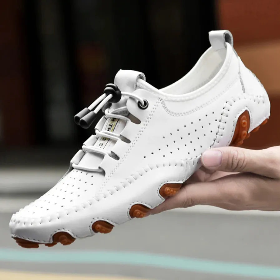 Men's Spring/Autumn Handmade Casual Hollow Out Driving Sneakers/Loafers | Plus Size