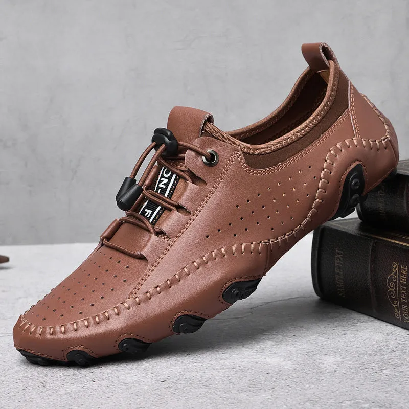 Men's Spring/Autumn Handmade Casual Hollow Out Driving Sneakers/Loafers | Plus Size
