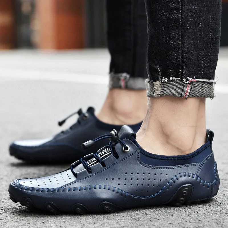 Men's Spring/Autumn Handmade Casual Hollow Out Driving Sneakers/Loafers | Plus Size