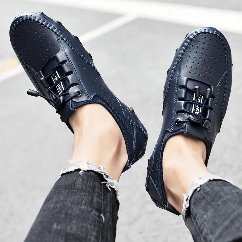 Men's Spring/Autumn Handmade Casual Hollow Out Driving Sneakers/Loafers | Plus Size