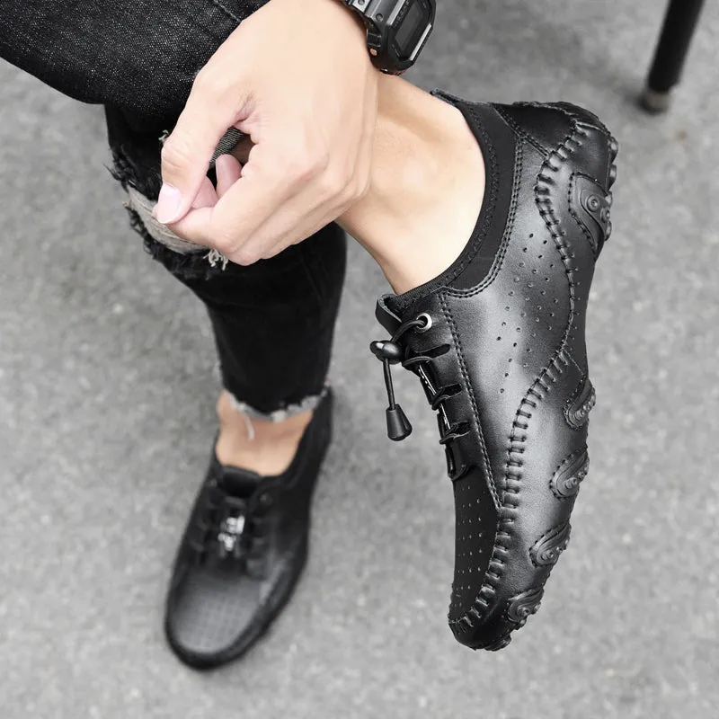 Men's Spring/Autumn Handmade Casual Hollow Out Driving Sneakers/Loafers | Plus Size