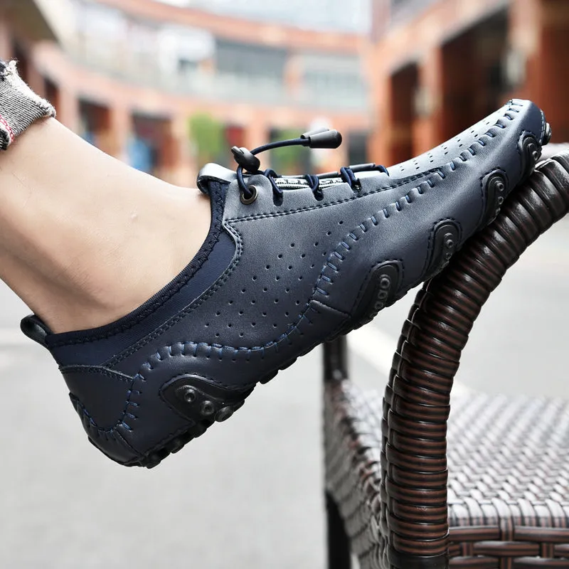 Men's Spring/Autumn Handmade Casual Hollow Out Driving Sneakers/Loafers | Plus Size