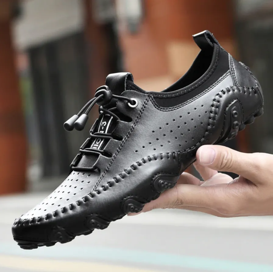 Men's Spring/Autumn Handmade Casual Hollow Out Driving Sneakers/Loafers | Plus Size