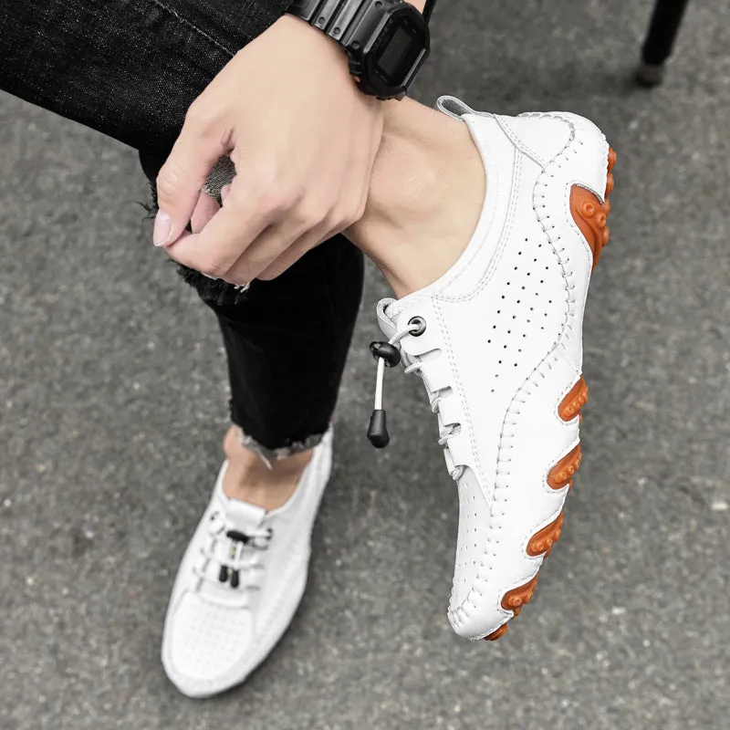 Men's Spring/Autumn Handmade Casual Hollow Out Driving Sneakers/Loafers | Plus Size