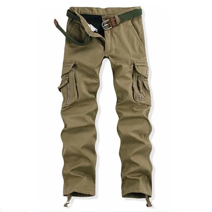 Men's Winter Thick Warm Fleece Cargo Pants | Plus Size