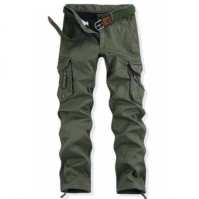 Men's Winter Thick Warm Fleece Cargo Pants | Plus Size