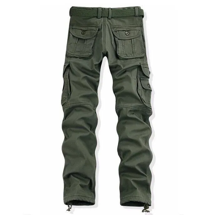 Men's Winter Thick Warm Fleece Cargo Pants | Plus Size