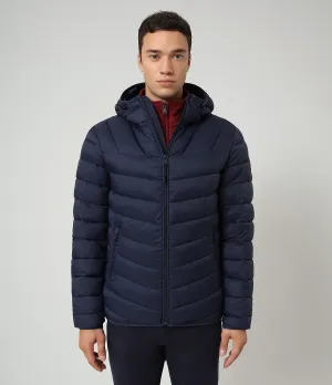 Napapijri Aerons Hood Quilted Puffer Jacket Blue Marine