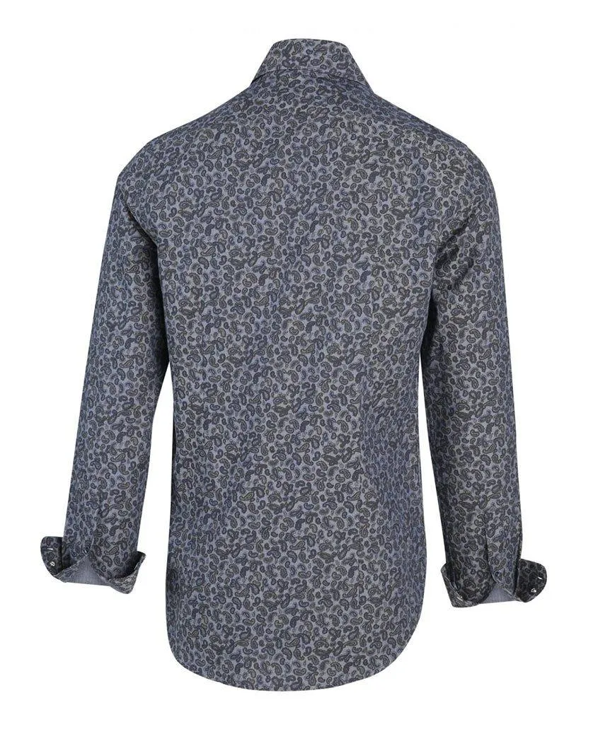 Navy Paisley Print Shirt