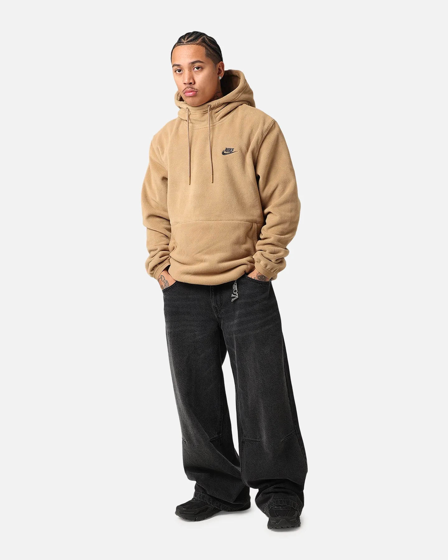 Nike Fleece Winter Pullover Hoodie Dark Driftwood/Black