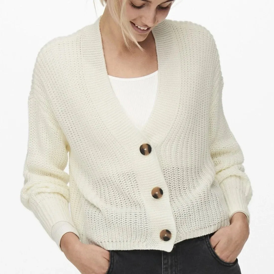 ONLY Onlcarol Knitted Cardigan in Jet Stream