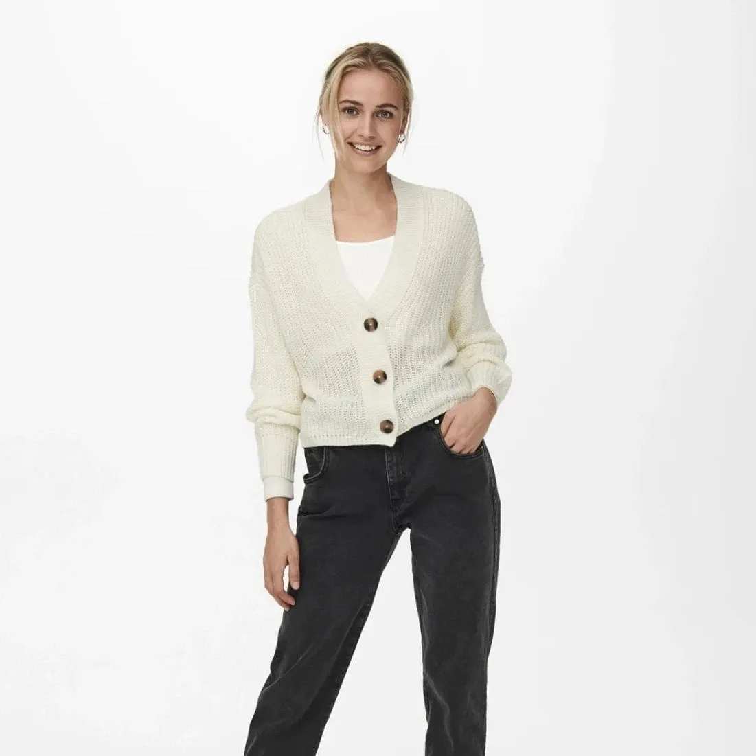 ONLY Onlcarol Knitted Cardigan in Jet Stream