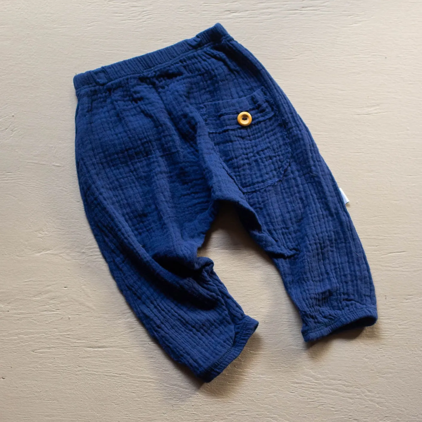 Organic Cotton Toddler Harem Pants - Navy