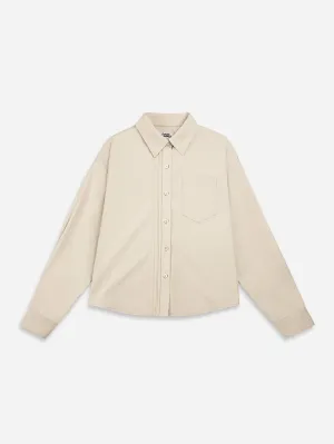 Piping Crop Boxy Shirt