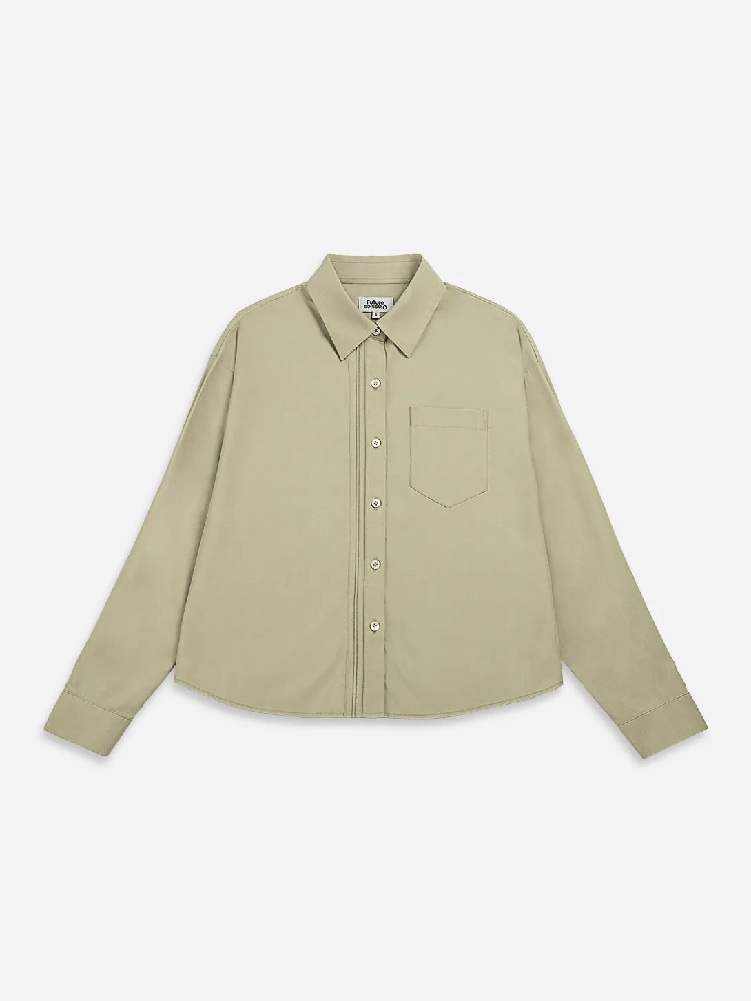 Piping Crop Boxy Shirt