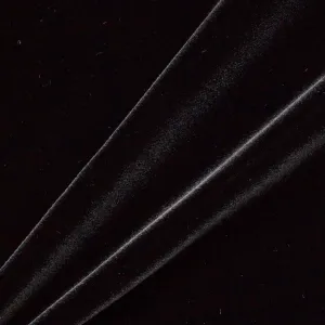 Plain Black Panne Viscose Blend Velvet