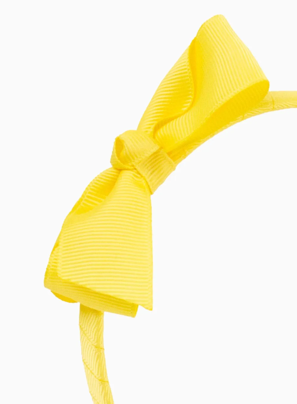 Pretty Bow Alice Band in Lemon