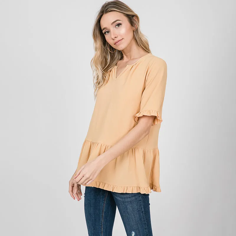 Rhiona Ruffle Blouse Lemon