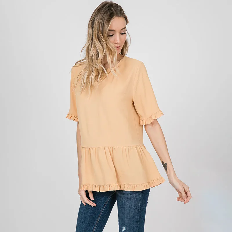 Rhiona Ruffle Blouse Lemon