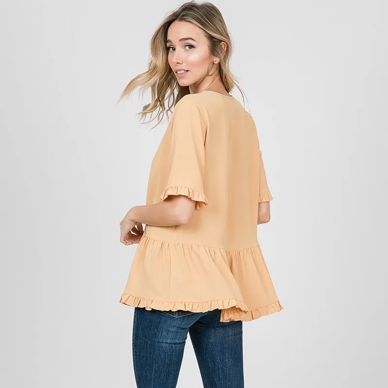 Rhiona Ruffle Blouse Lemon