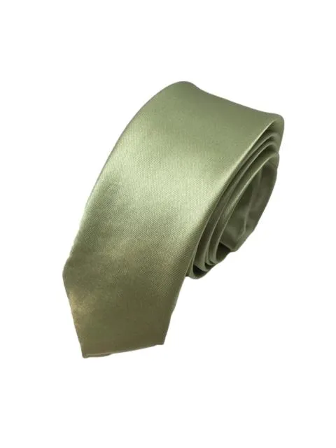 Satin Light Sage Green Skinny Tie