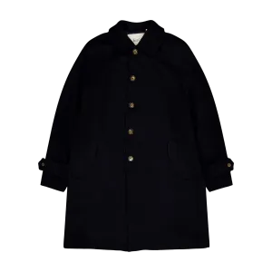 Shelter Wool Long Coat - Navy Navy