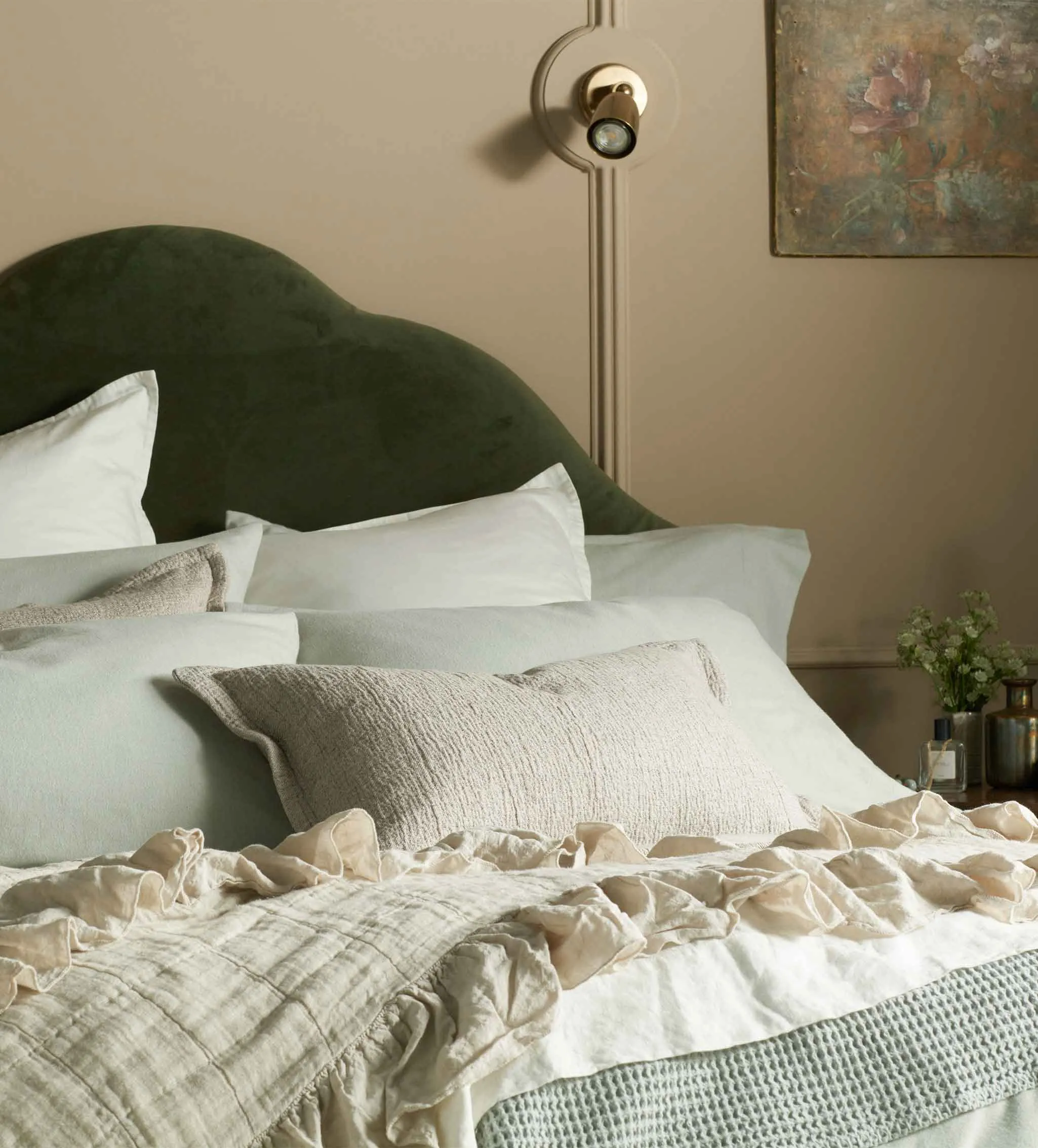 Soft Green Henry Brushed 100% Cotton Bed Linen