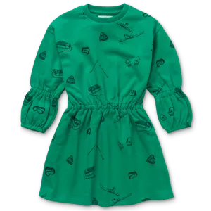 Sproet & Sprout Sweat Dress Ski Print | Fern Green