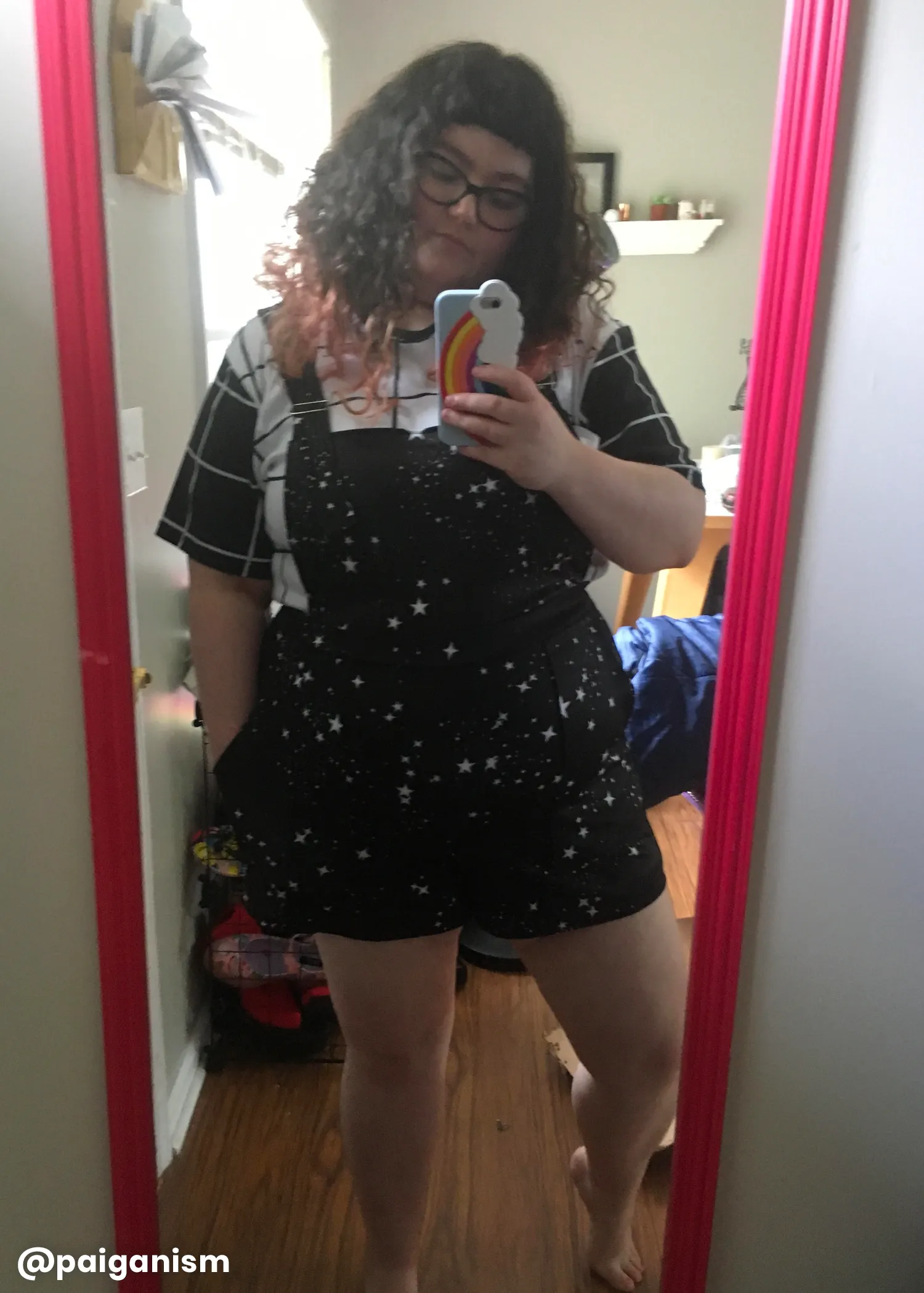 Star Print Overall Shorts