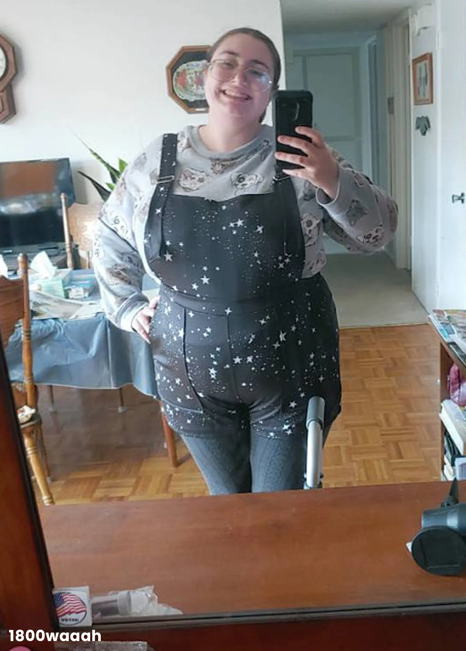 Star Print Overall Shorts