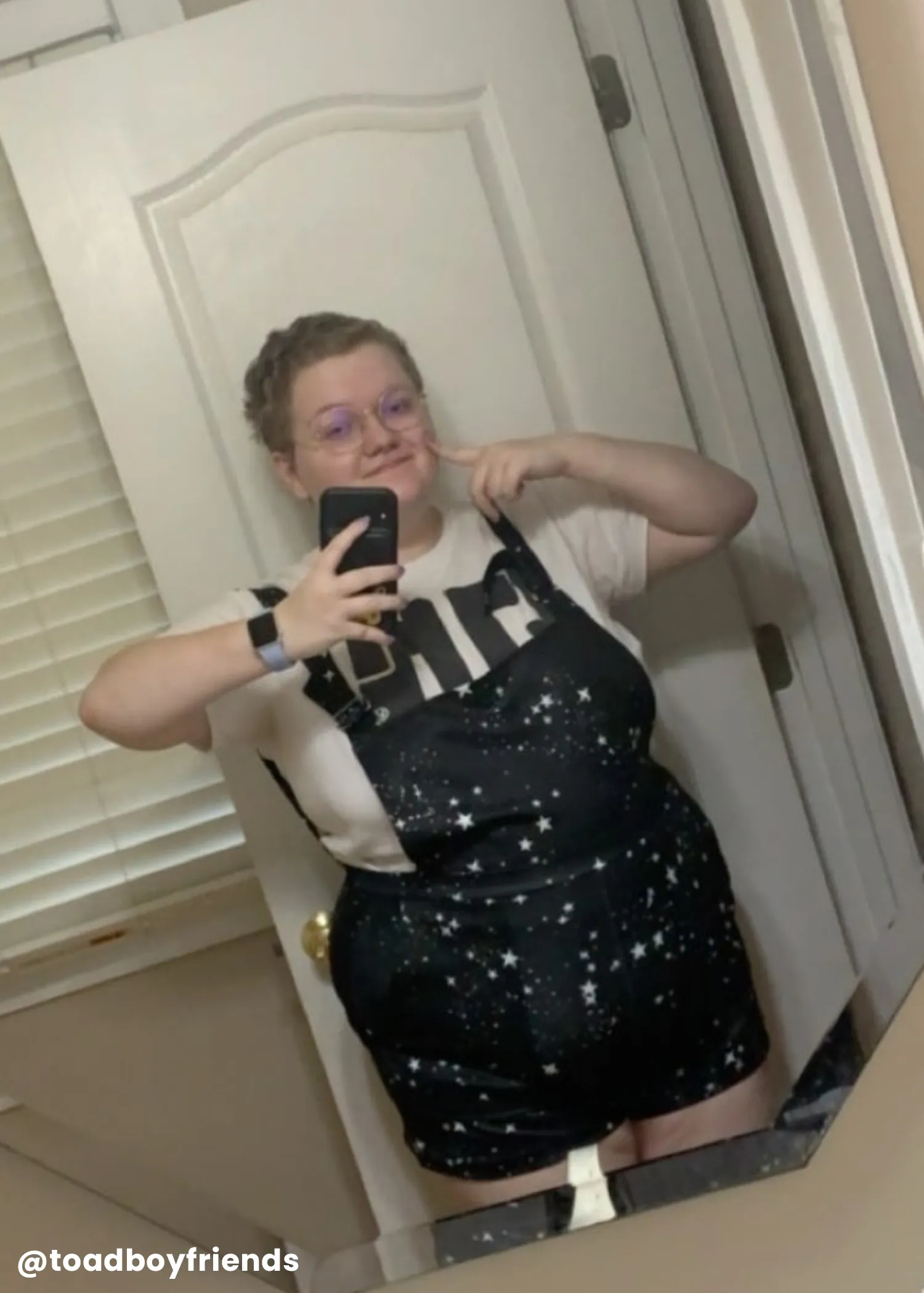 Star Print Overall Shorts