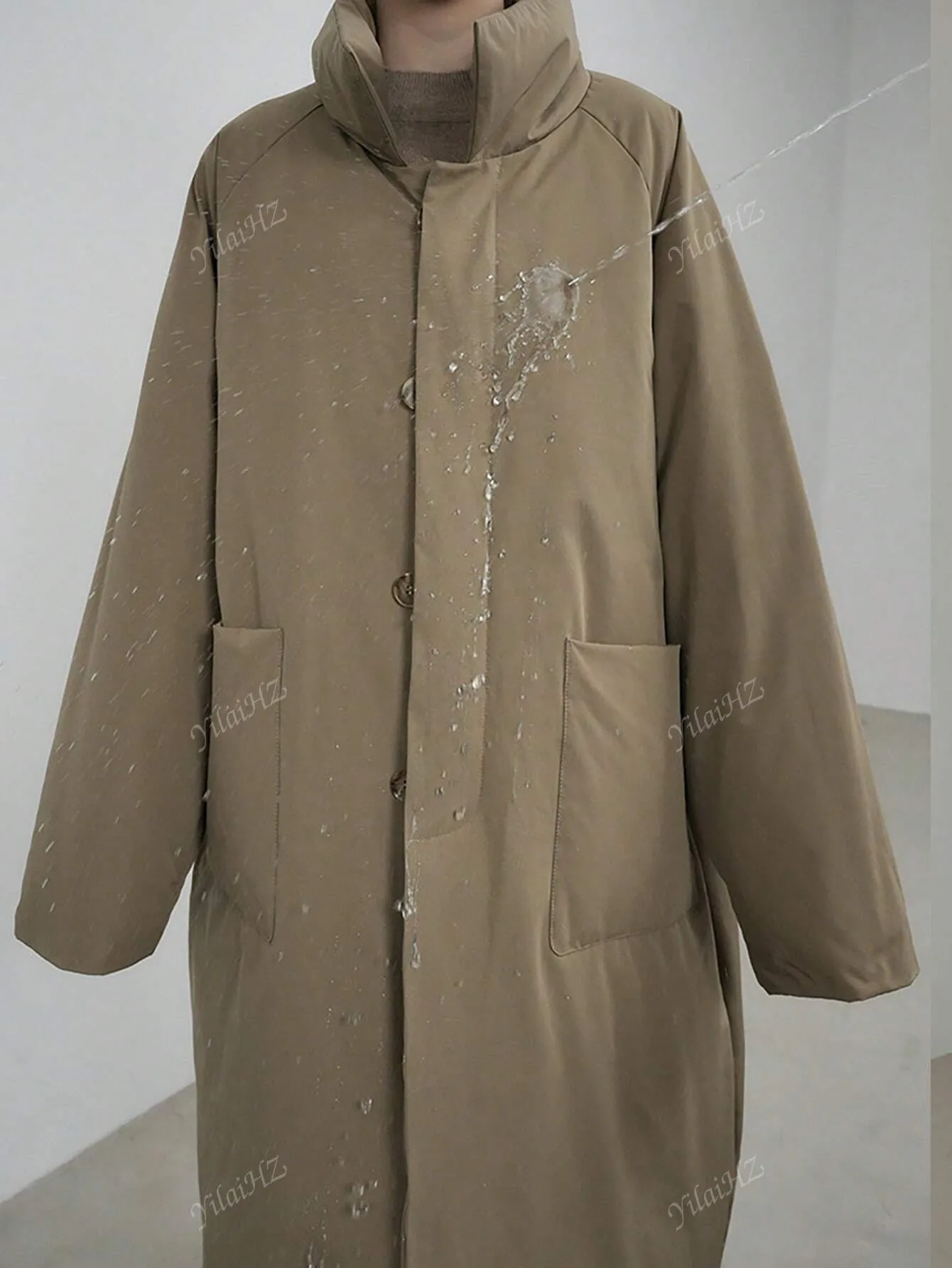 Stylish Loose Thickened Mid-Long Coat with Large Pockets for Women, Warm Jacket