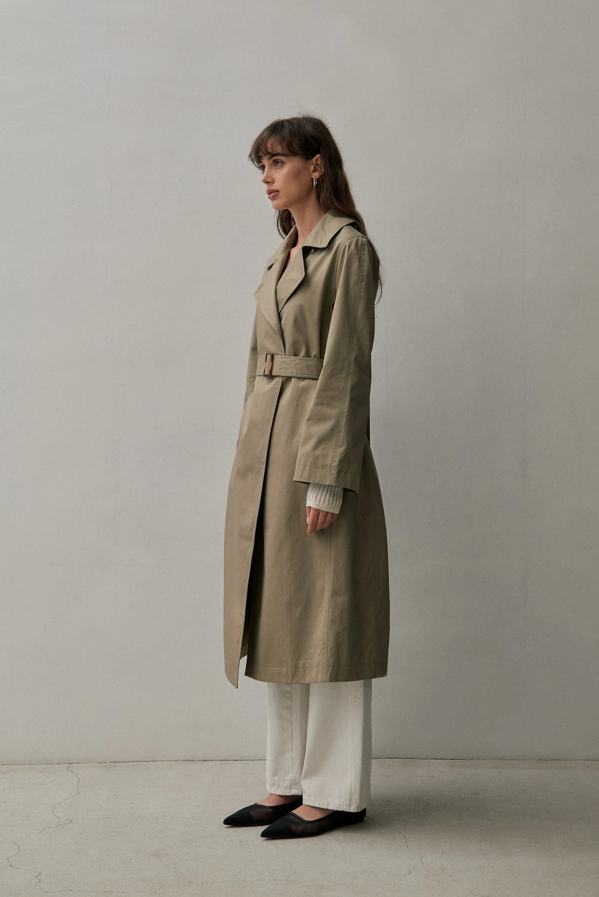 THE TAILORED TRENCH - SAGE GREEN