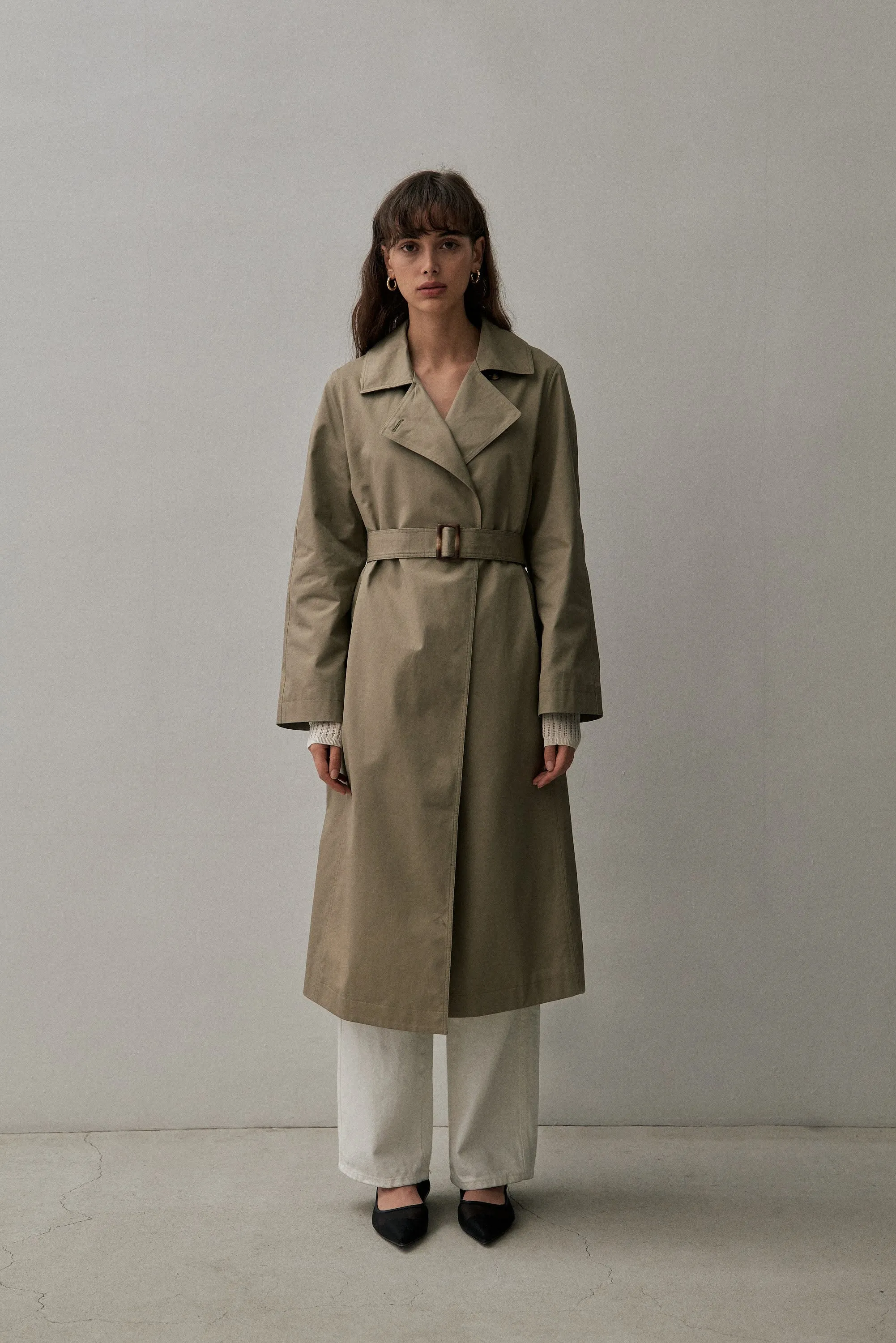 THE TAILORED TRENCH - SAGE GREEN