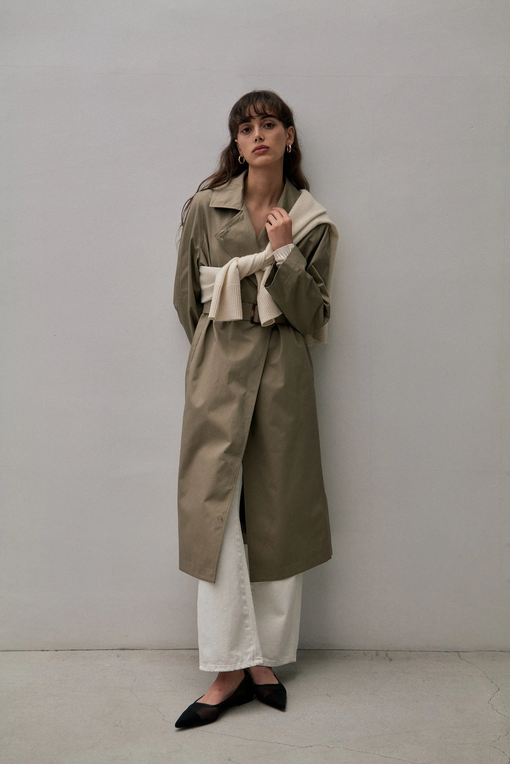 THE TAILORED TRENCH - SAGE GREEN