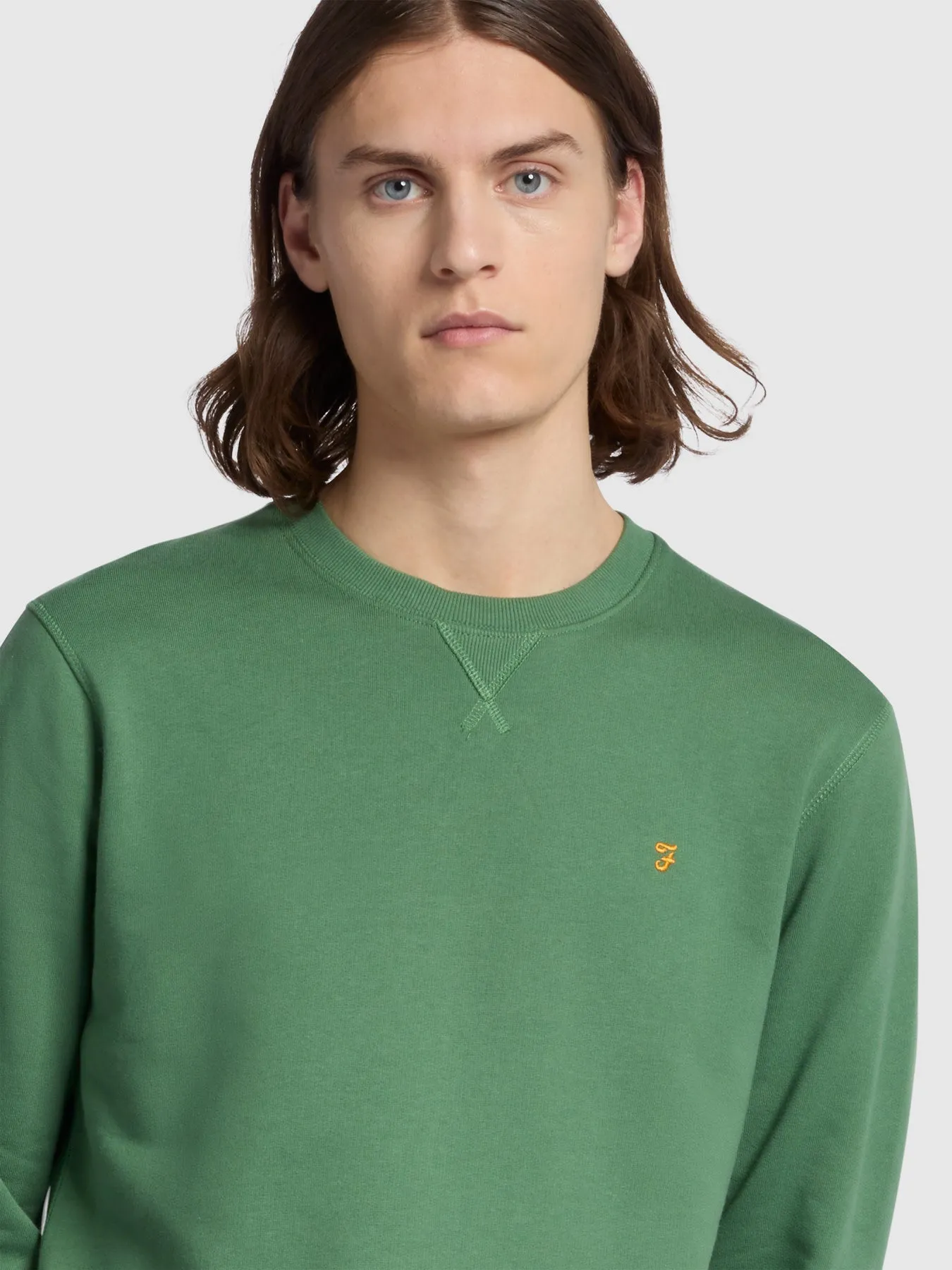 Tim Organic Cotton Crew Neck Sweatshirt In Wreath Green