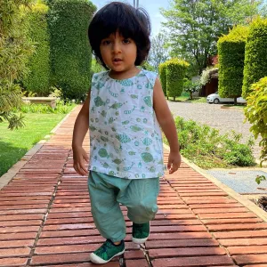 UNISEX ORGANIC KOI MINT JHABLA WITH MINT PANTS