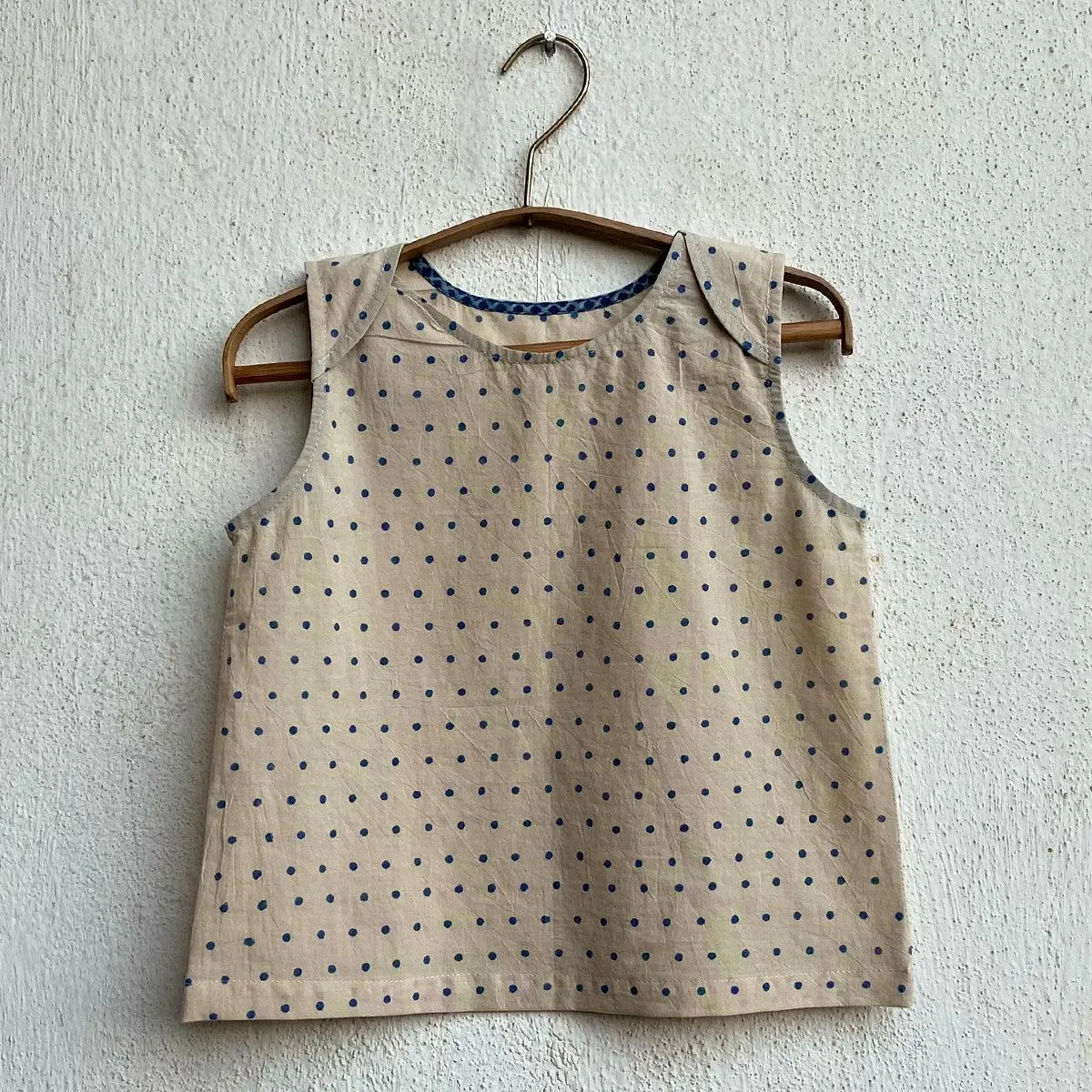 UNISEX ORGANIC ZOO INDIGO RAIDANA JHABLA WITH INDIGO CHECK PANTS