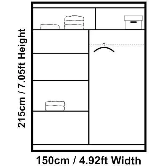Wardrobe Rome 150 Graphite