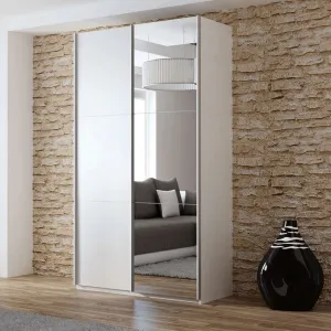 Wardrobe Tokyo 120cm White Mirror