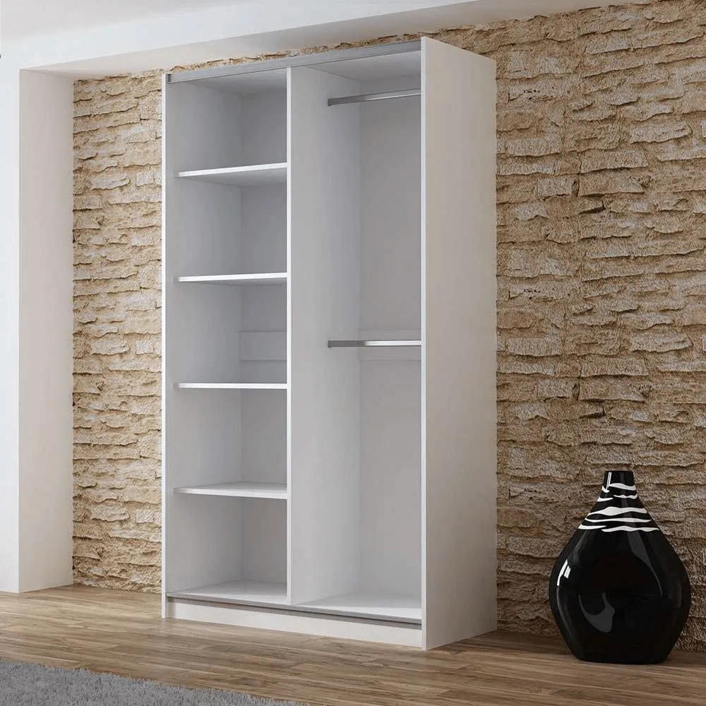 Wardrobe Tokyo 120cm White Mirror