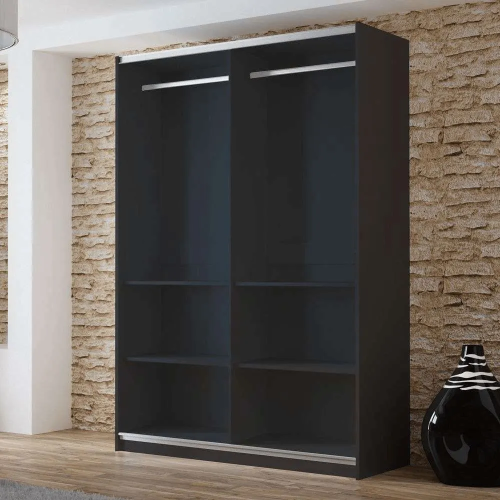 Wardrobe Tokyo 150cm Black Mirror