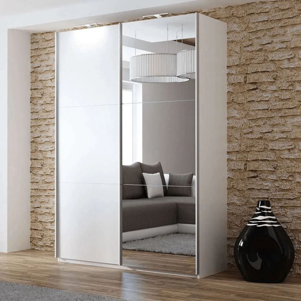 Wardrobe Tokyo 150cm White Mirror