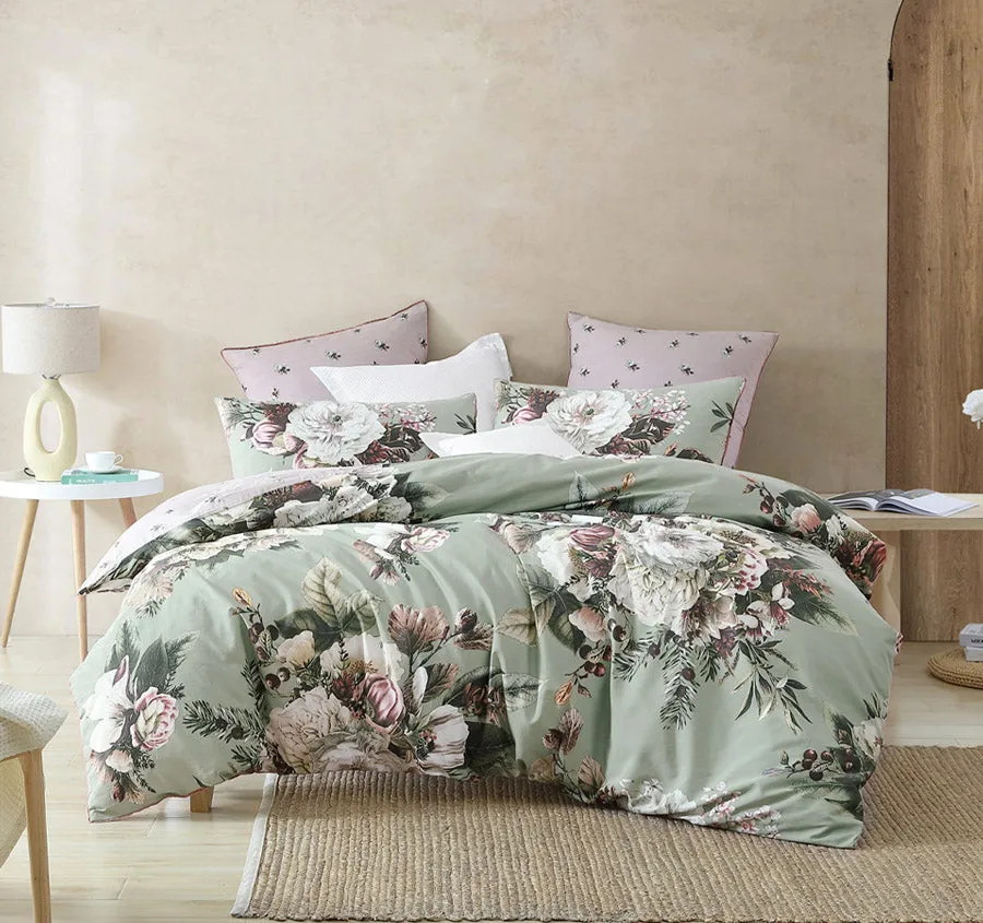 Winter Quilt Cover Set Range Sage