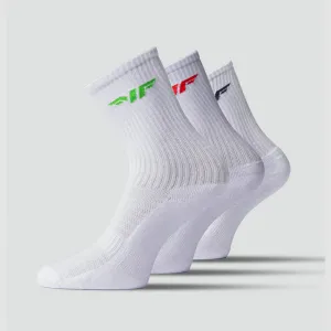 WOMEN-MOVE-CREW HALF CUSHIONED SOCKS (WHITE)